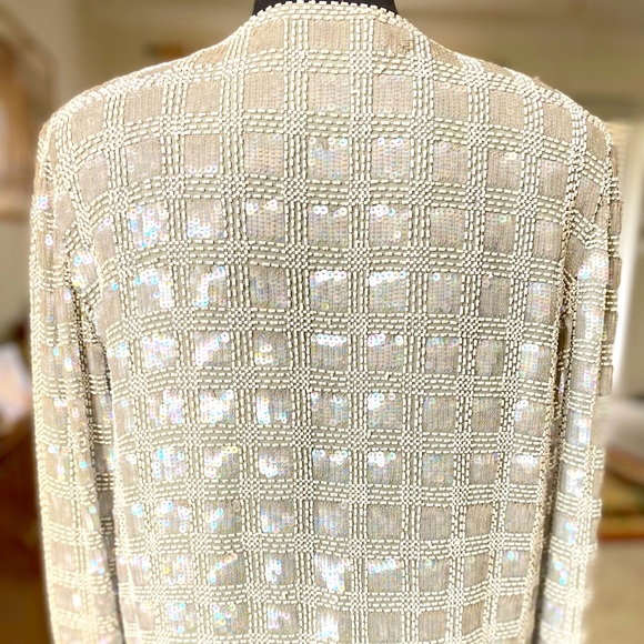 Vintage Stunning Evening Sequin Jacket Cardigan - Picture 6 of 8